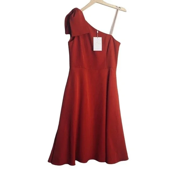 Gal Meets Glam Yvonne Dress Womens Size 10 Red One Shoulder NWT $158 - Picture 4 of 12